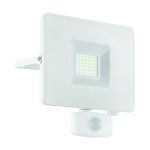 Eglo Wandleuchte Faedo 3 Aluminium Weiß 31W 3400lm - 850 Kaltweiß | IP44 - Bewegungssensor