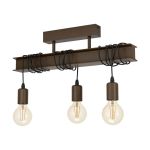 Eglo Deckenleuchte Townshend 4 Stahl Braun | IP20 - Geeignet für 3x E27 