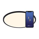 Nordlux Oja Smart 29 Plafonnier Métal Noir 15W 1600lm - 827-865 Variable Blanc | 294mm - Wifi et Bleutooth Dimmable