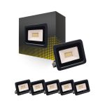 Lot 6x Bright Choice Projecteur LED 20W 2000lm 100D - 830 Blanc Chaud | IP66 - Symétrique