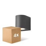 Lot 4x D'Lite Applique Murale Vossem Aluminium Noir| IP54 - Convient Pour 1x GU10