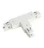 Connecteur triphasé Terre gauche forme T - Blanc
